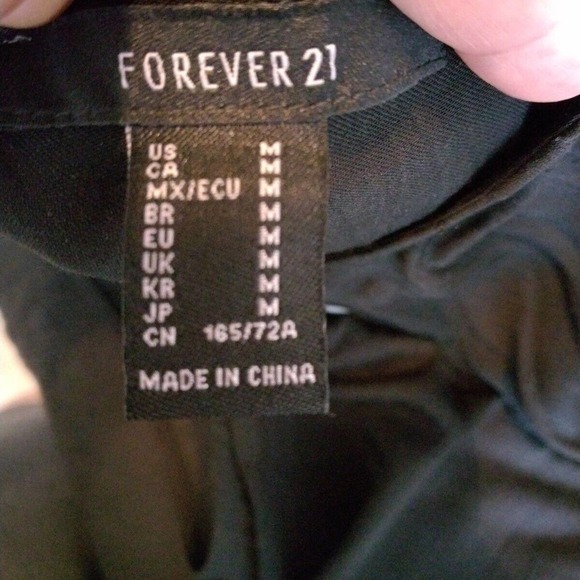 Forever 21 Womens Med Solid Black Skirt Faux Wrap Side Zip - Picture 5 of 6